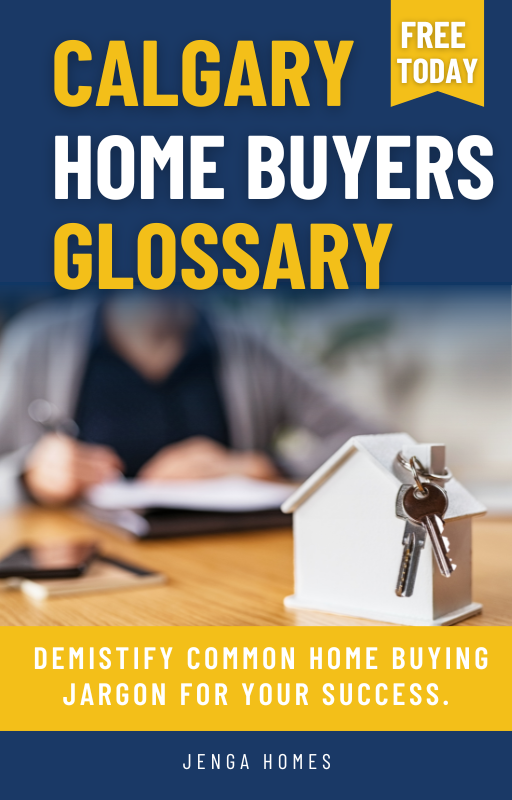 Home buyers glossary coverpage with an image of a toy home with a key hanging on it